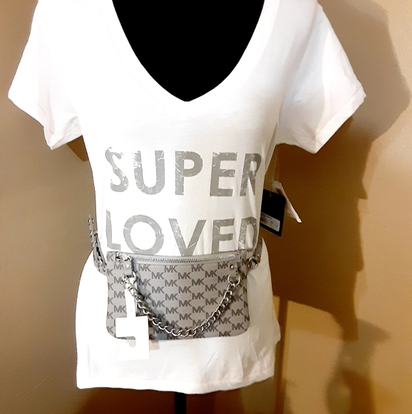 Peace Love world Super Love  cotton v-neck - Picture 2 of 5